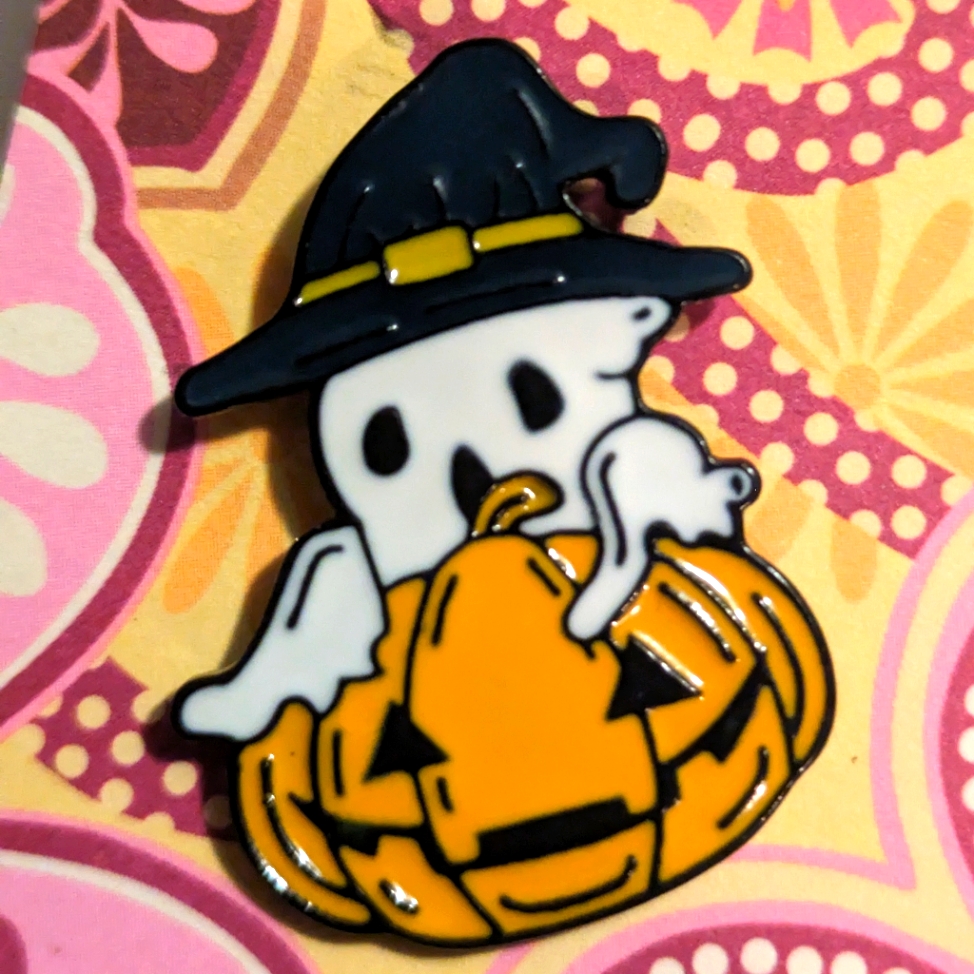 5 For $25 Halloween Ghost Pumpkin Jack-O'-Lantern Enamel Pin